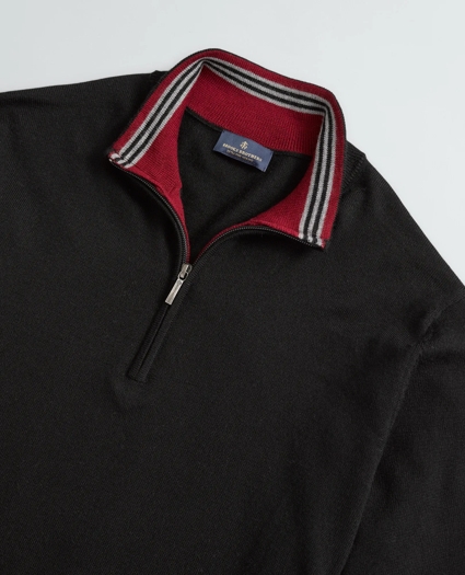 Washable Merino Wool Half-Zip Sweater, image 2