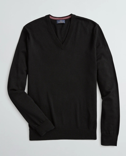 Washable Merino Wool V-Neck Sweater, image 1
