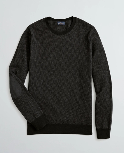 Washable Merino Wool Herringbone Sweater, image 1