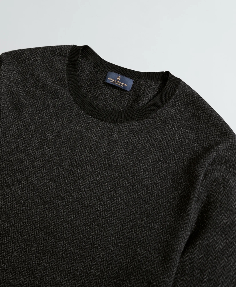 Washable Merino Wool Herringbone Sweater