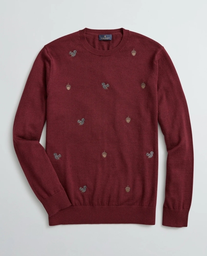 Squirrel-Embroidered Merino Wool Sweater, image 1