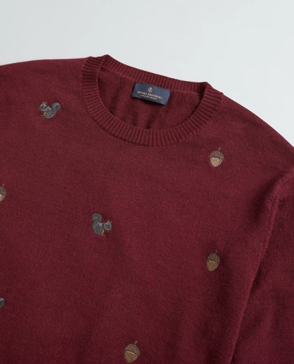 Squirrel-Embroidered Merino Wool Sweater, image 2