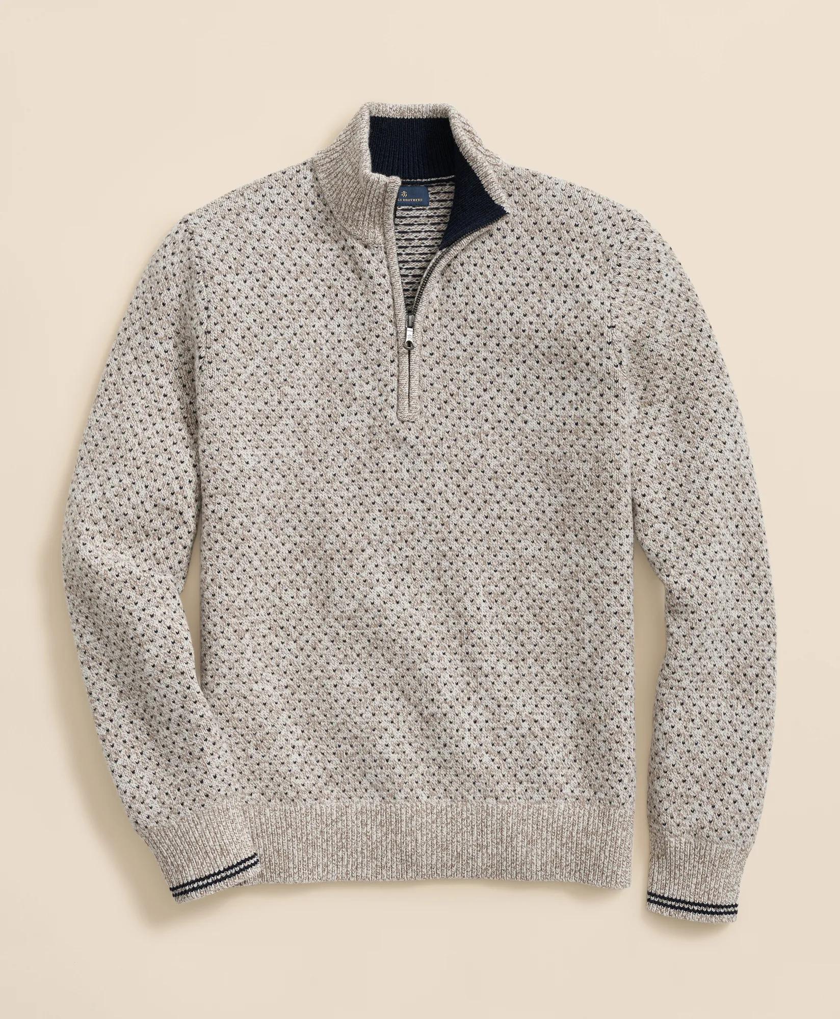 Merino-Wool Blend 1818 Dot Half-Zip Sweater, image 1