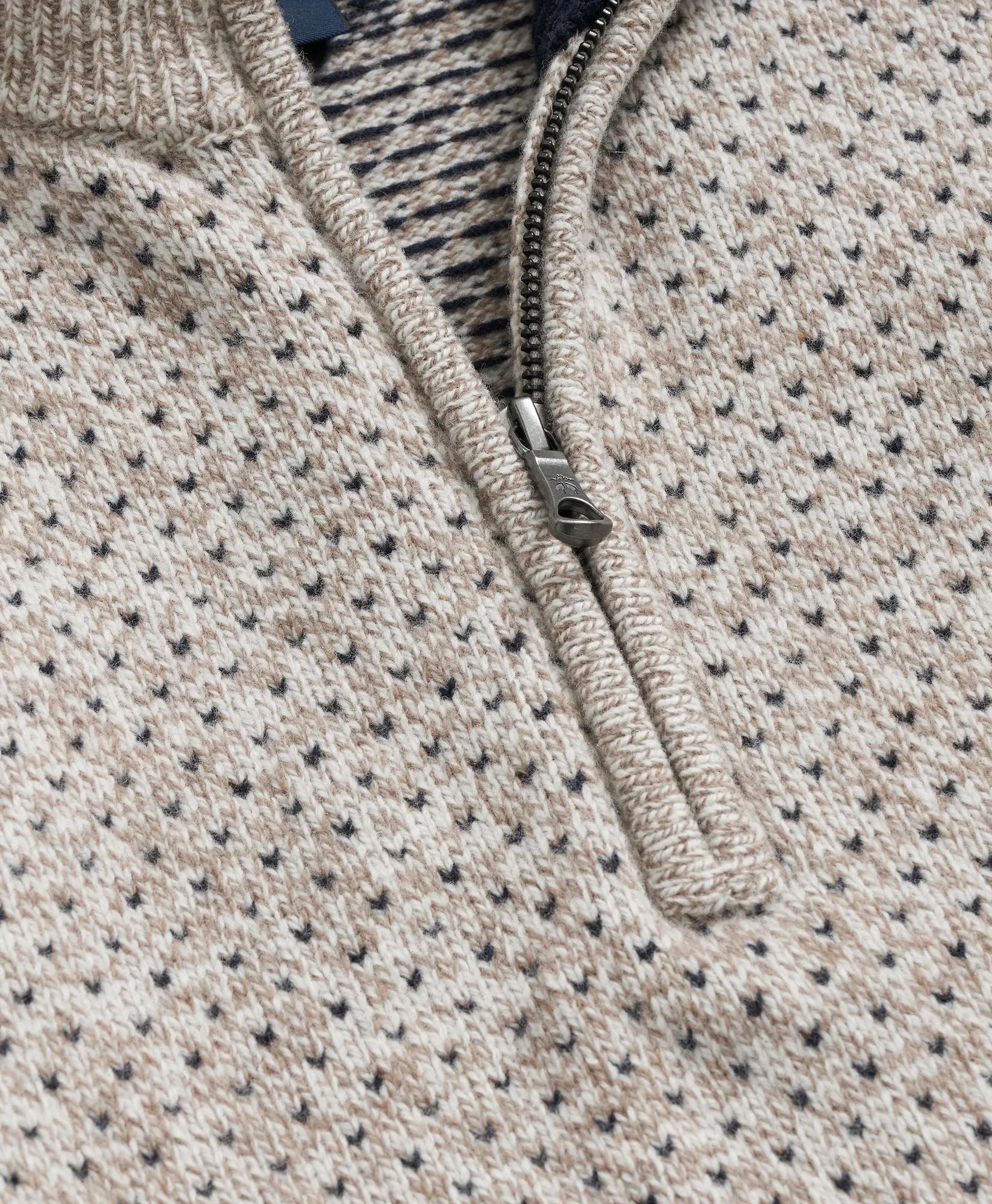 Merino-Wool Blend 1818 Dot Half-Zip Sweater, image 2