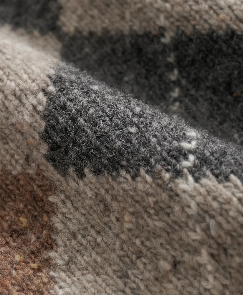 Wool Blend V-Neck Argyle Sweater, image 3