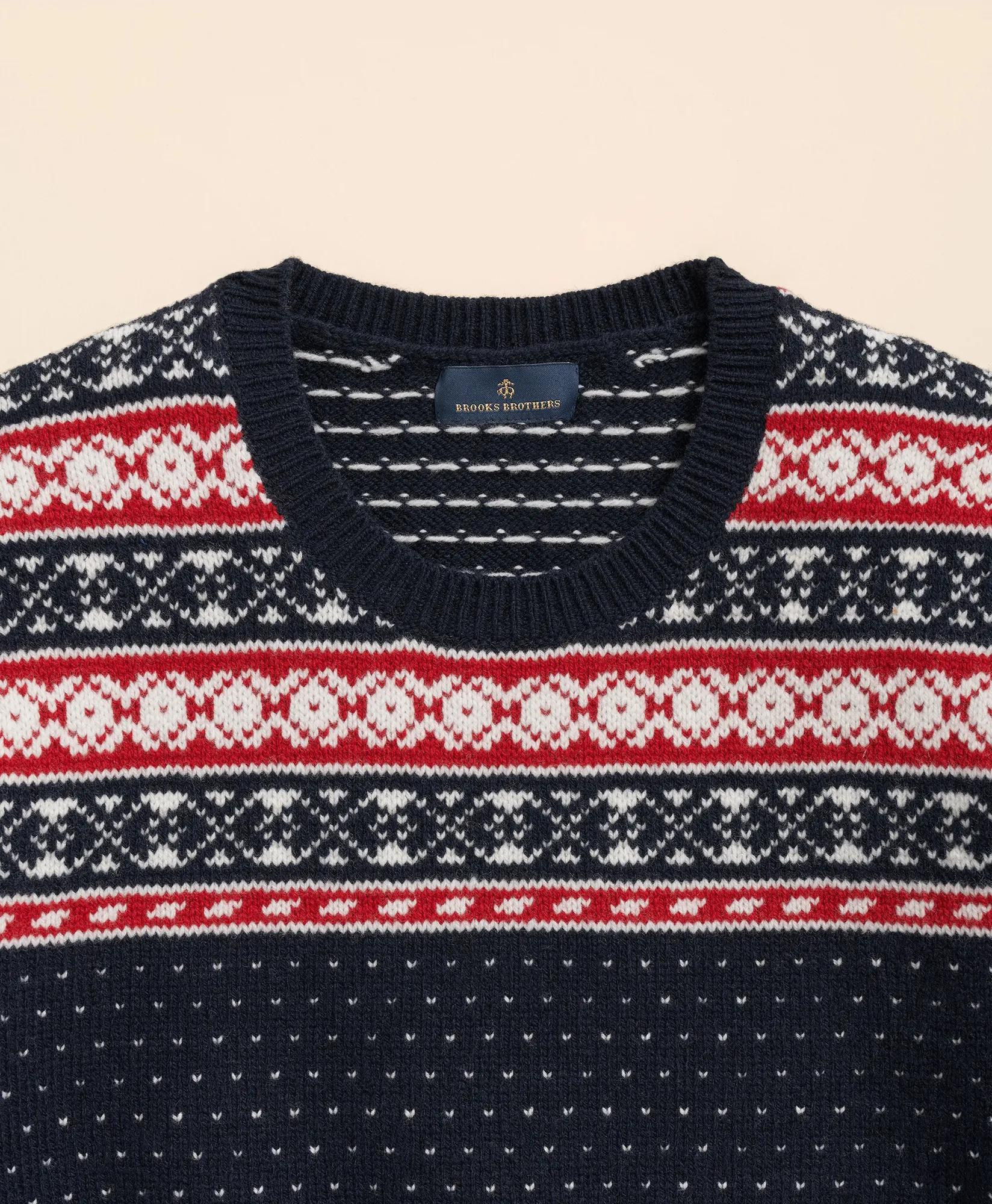 Merino-Wool Blend Fair Isle Sweater, image 2