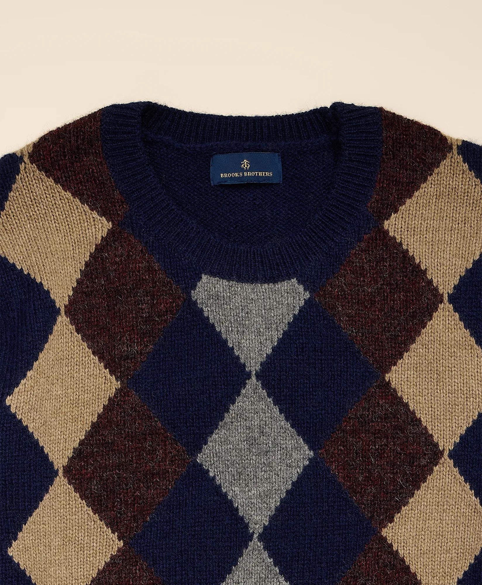 Wool Argyle Sweater, image 2