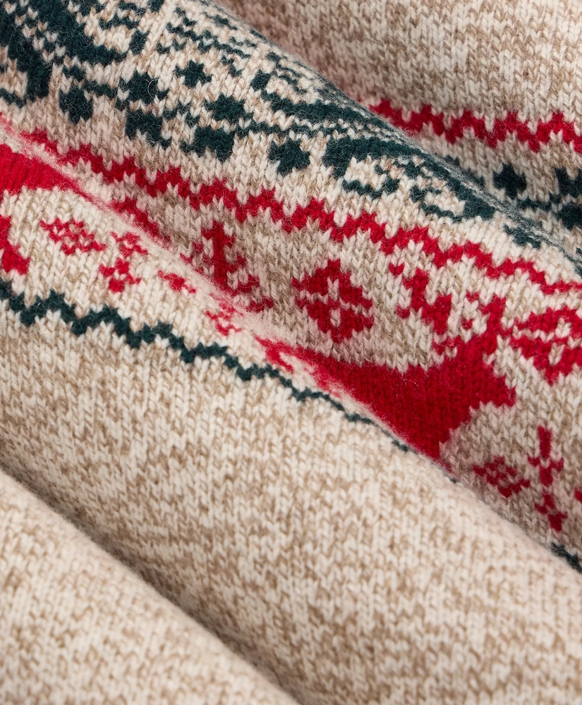 Italian Merino Wool-Blend Jacquard Reindeer Sweater, image 3