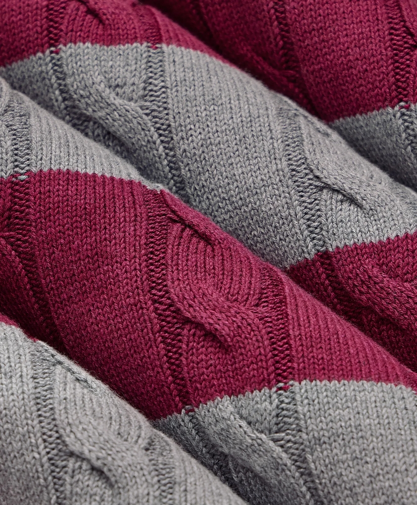 Cotton Cable-Knit Striped Sweater, image 6