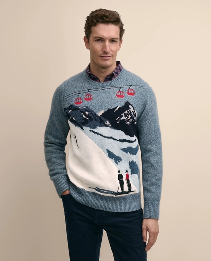 Wool-Blend Ski Intarsia Sweater, image 1