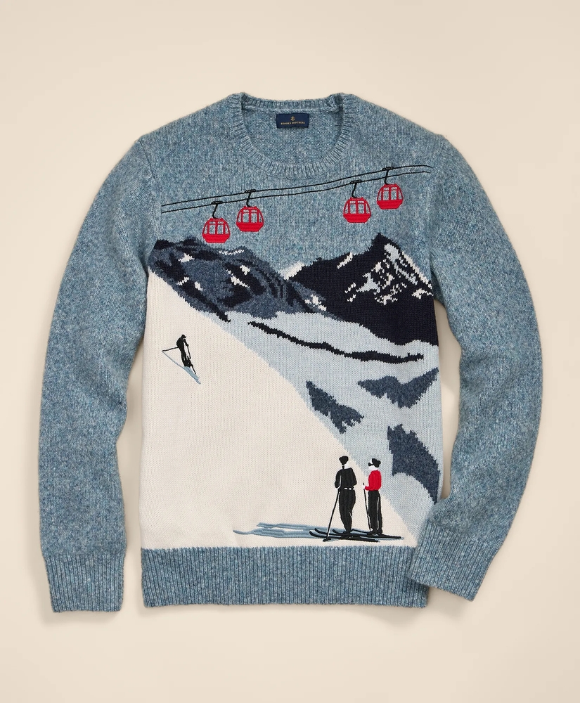 Wool-Blend Ski Intarsia Sweater, image 2