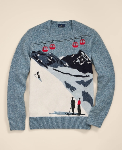 Wool-Blend Ski Intarsia Sweater, image 2