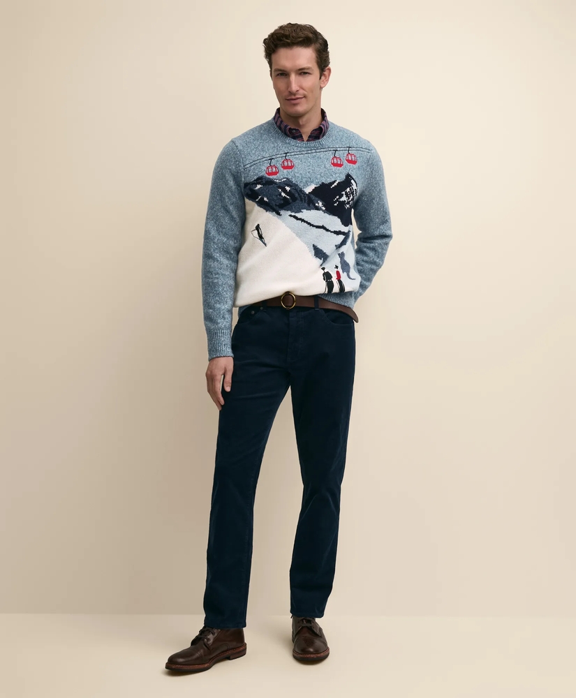 Wool-Blend Ski Intarsia Sweater, image 3