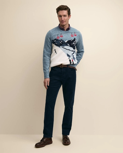 Wool-Blend Ski Intarsia Sweater, image 3