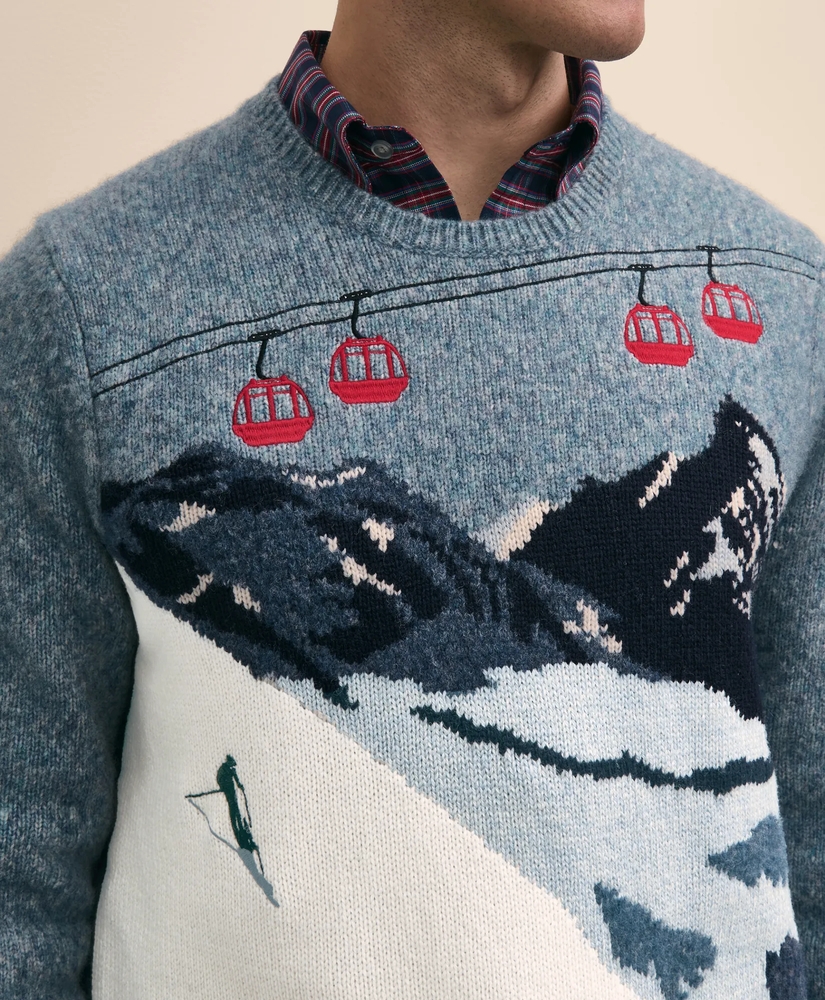 Wool-Blend Ski Intarsia Sweater, image 4