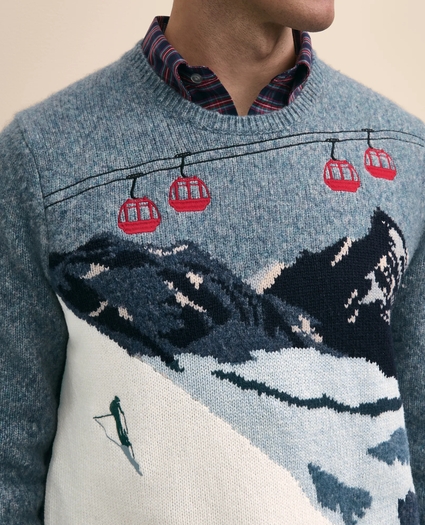 Wool-Blend Ski Intarsia Sweater, image 4