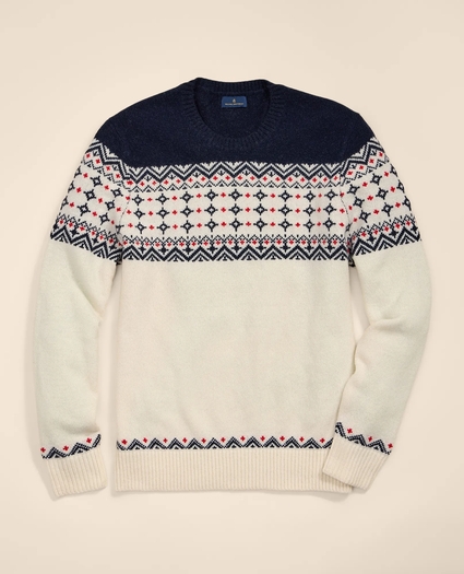 Merino Wool-Blend Archive Fair Isle Yoke Sweater