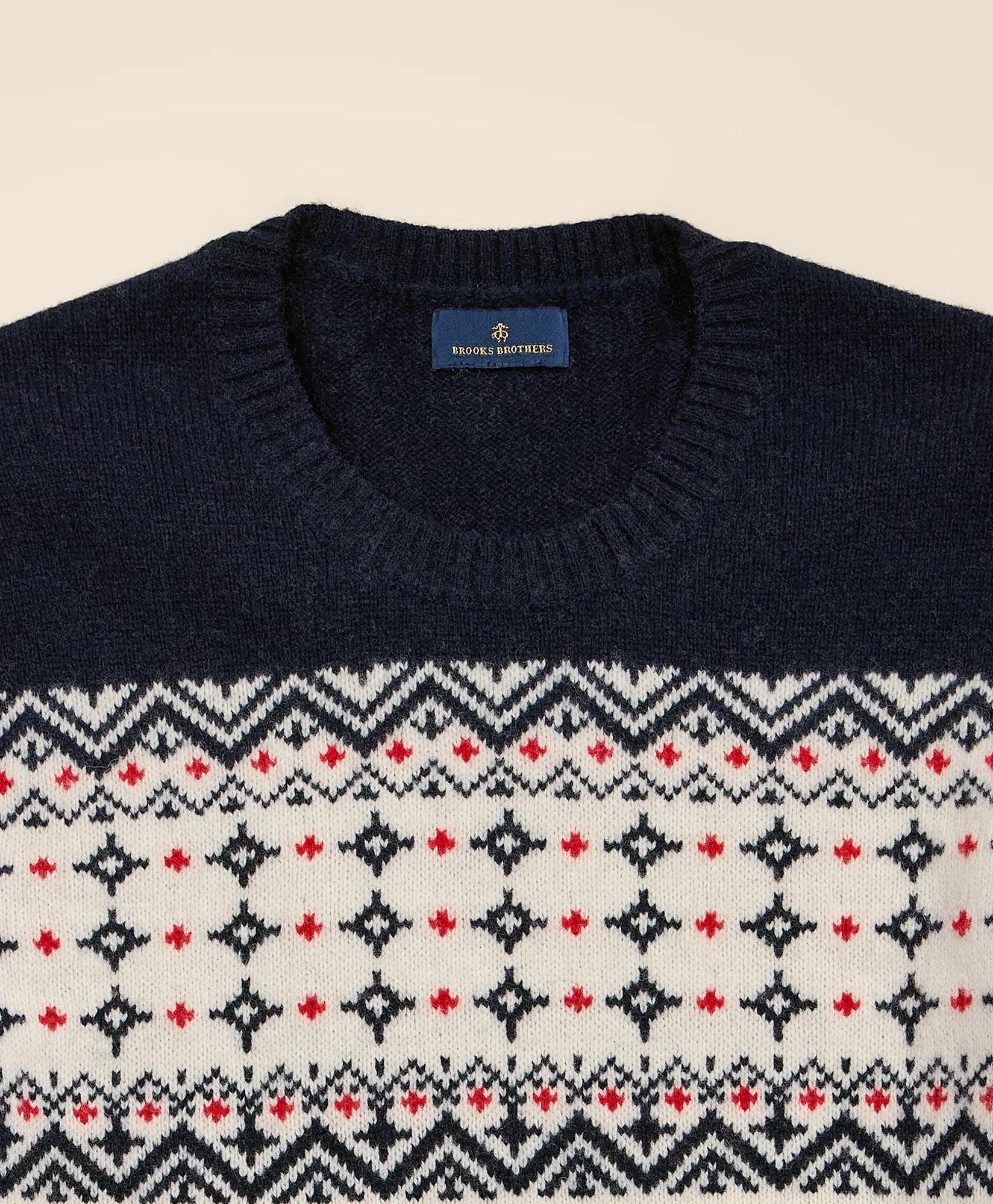 Merino Wool-Blend Archive Fair Isle Yoke Sweater, image 2