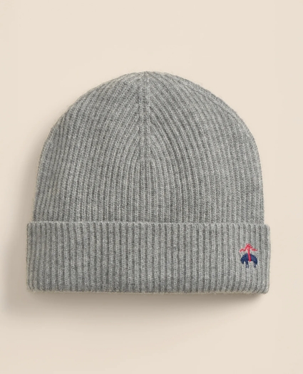 Wool-Cashmere-Blend Ribbed Beanie Hat