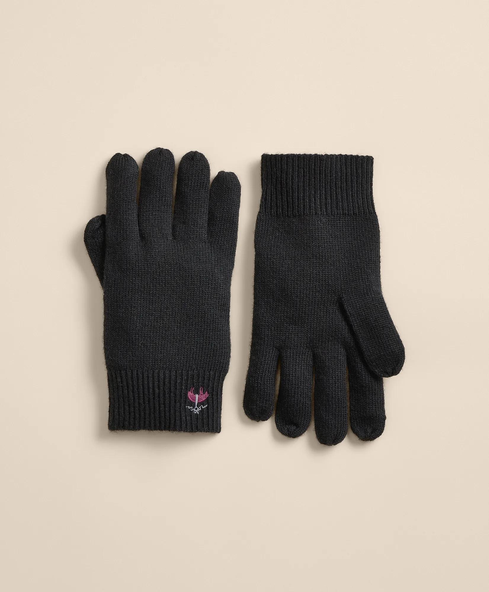 Wool-Cashmere Blend Knit Touchscreen Gloves, image 1