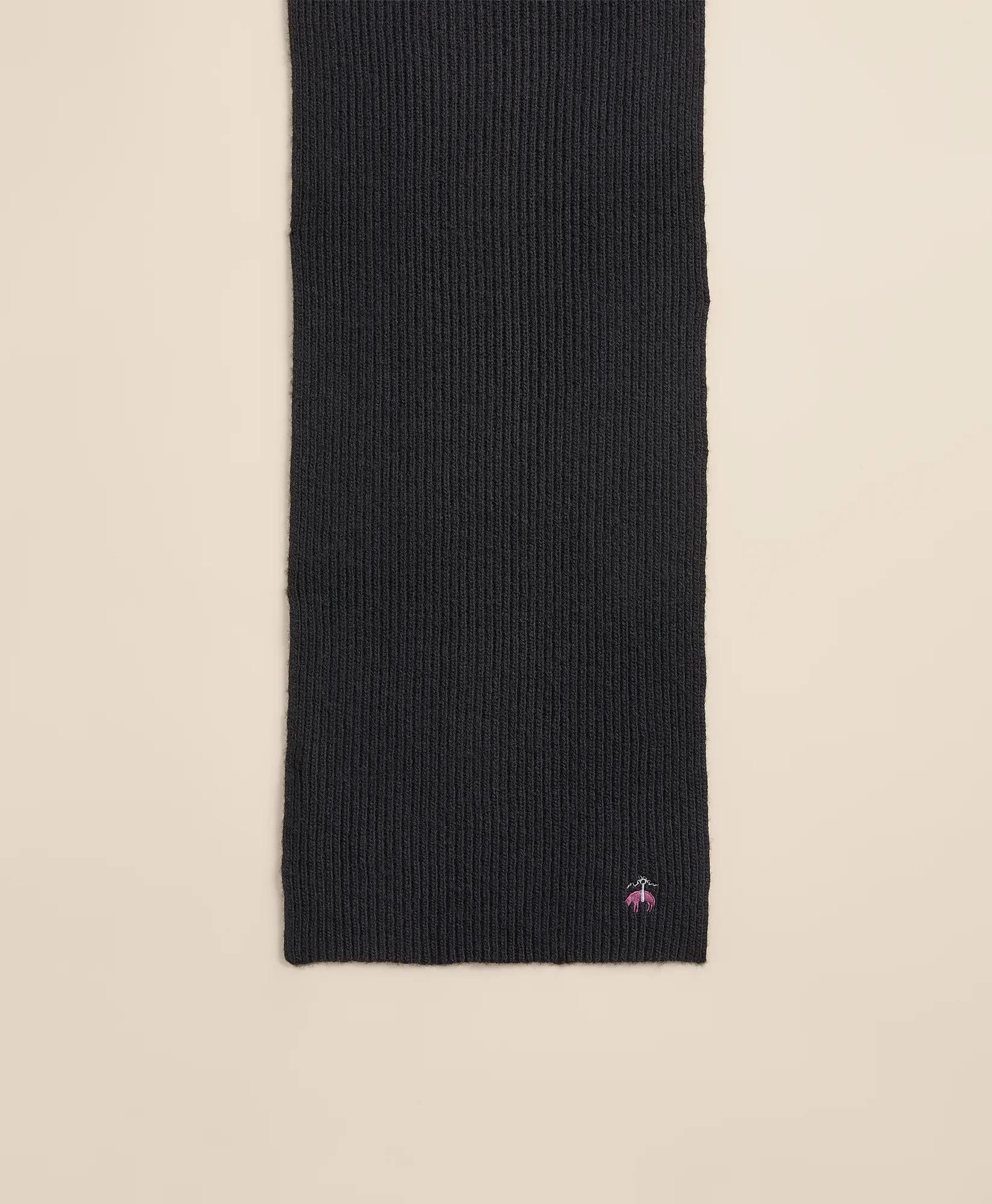 Wool-Cashmere Blend Ribbed Scarf, image 2