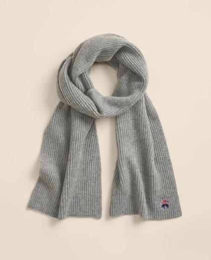 Wool-Cashmere Blend Ribbed Scarf, image 1