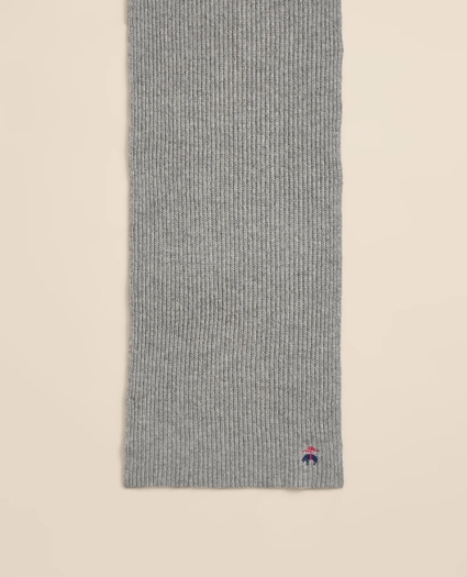 Wool-Cashmere Blend Ribbed Scarf, image 2