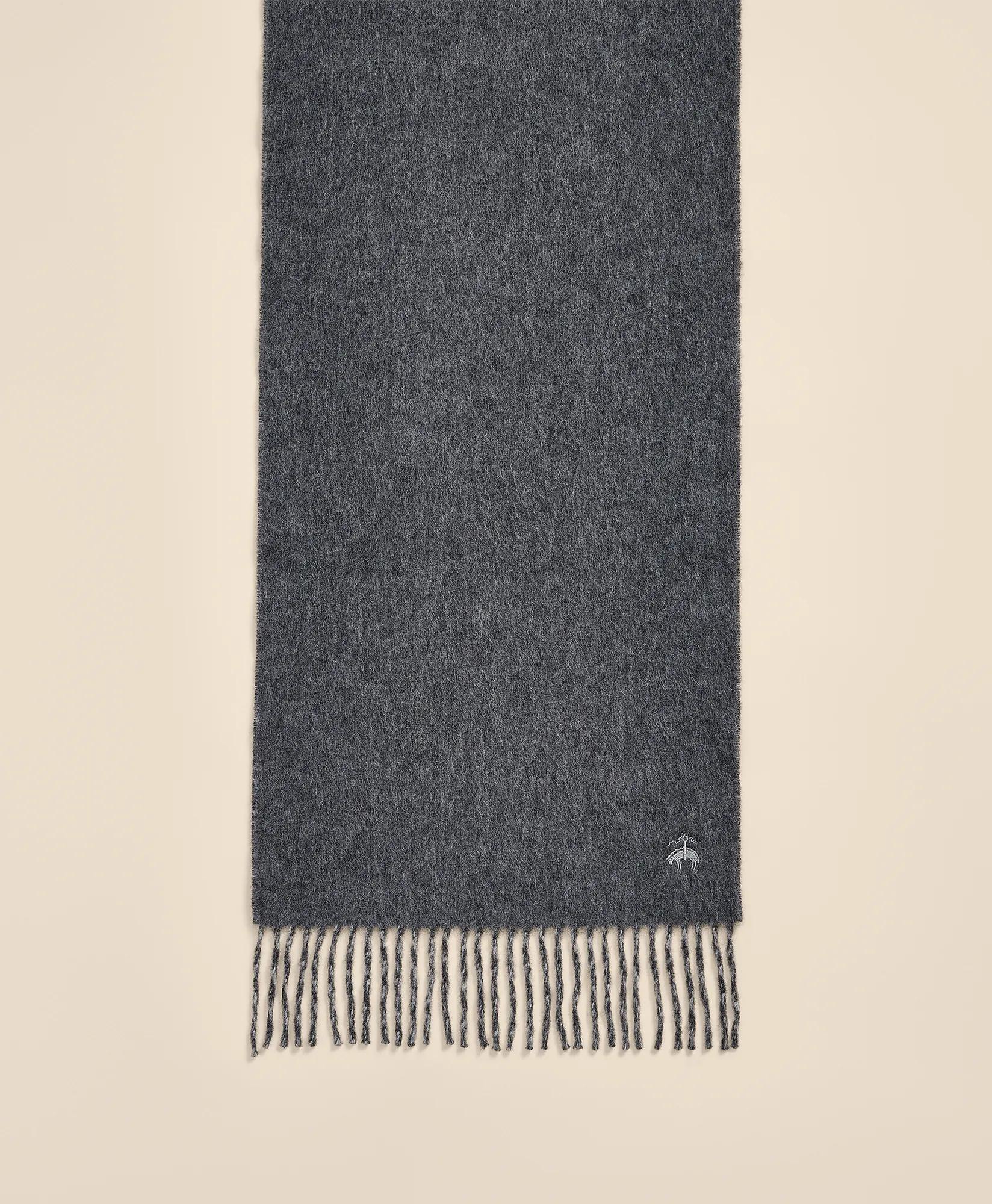 Wool Cashmere Patterned Fringe Scarf, image 2