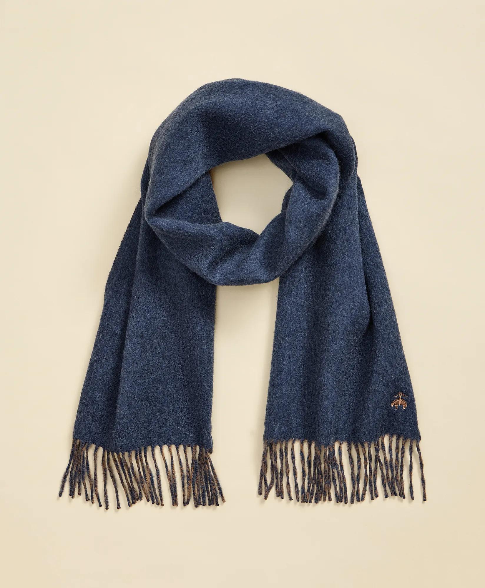 Wool Cashmere Patterned Fringe Scarf, image 1