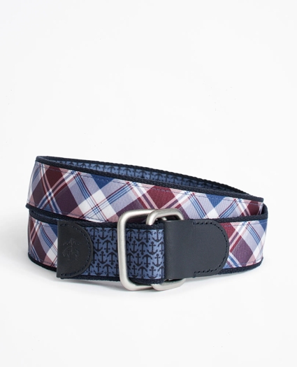 Plaid and Solid Reversible Stretch Belt, image 1