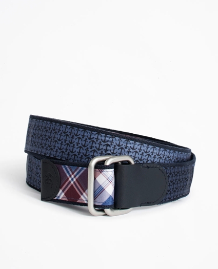 Plaid and Solid Reversible Stretch Belt, image 2