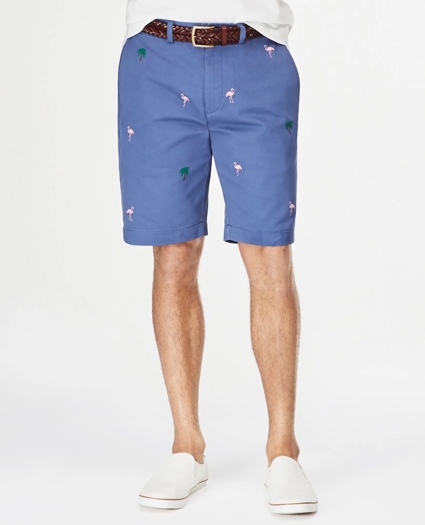 Embroidered Washed Chino 10" Bermuda Shorts, image 1
