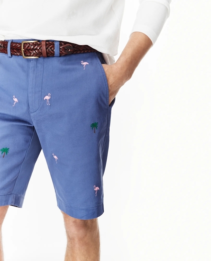 Embroidered Washed Chino 10" Bermuda Shorts, image 3