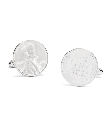 Authentic Silver 1943 Penny Cuff Links