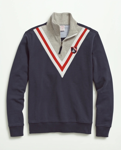 Cotton Vintage Colorblock Rowing Half-Zip, image 1