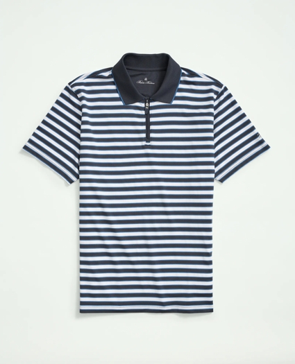 Performance Series Zip Stripe Polo Shirt, image 1