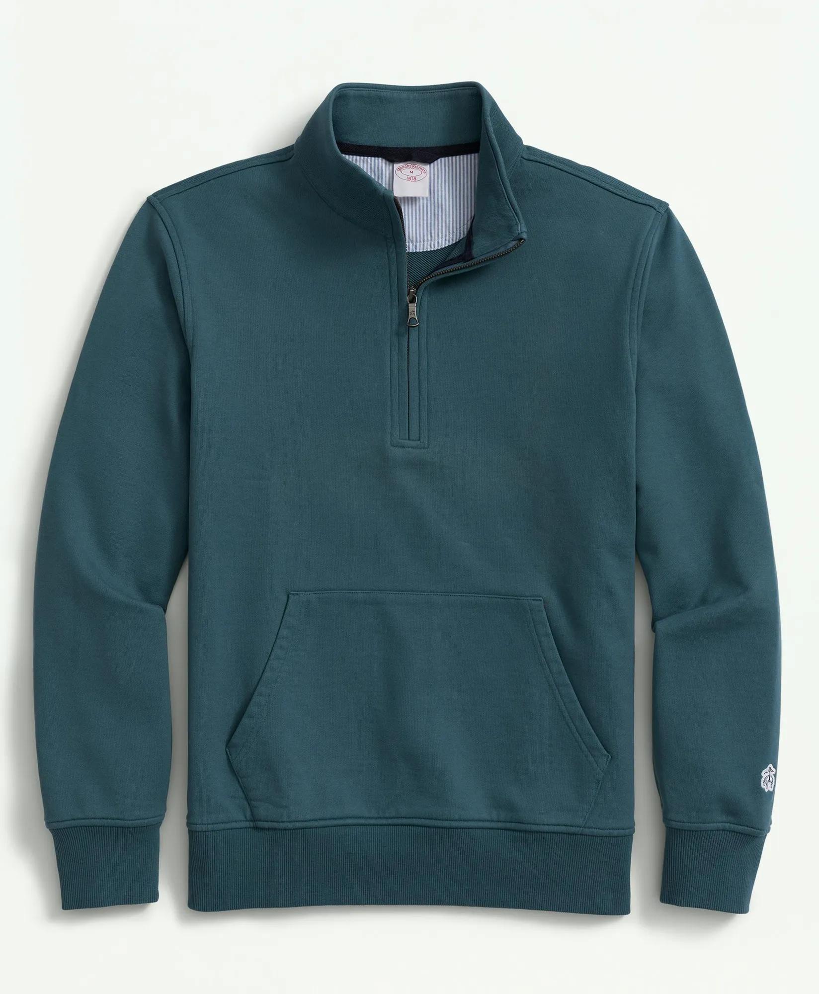 Cotton French Terry Half-Zip Sweatshirt, image 1
