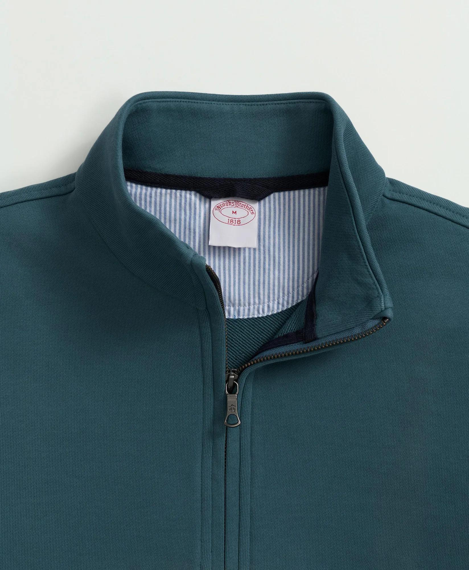 Cotton French Terry Half-Zip Sweatshirt, image 2