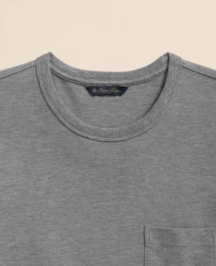 Pique T-Shirt in Garment-Washed Supima® Cotton, image 2