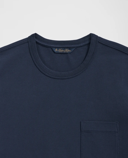 Pique T-Shirt in Garment-Washed Supima® Cotton, image 2