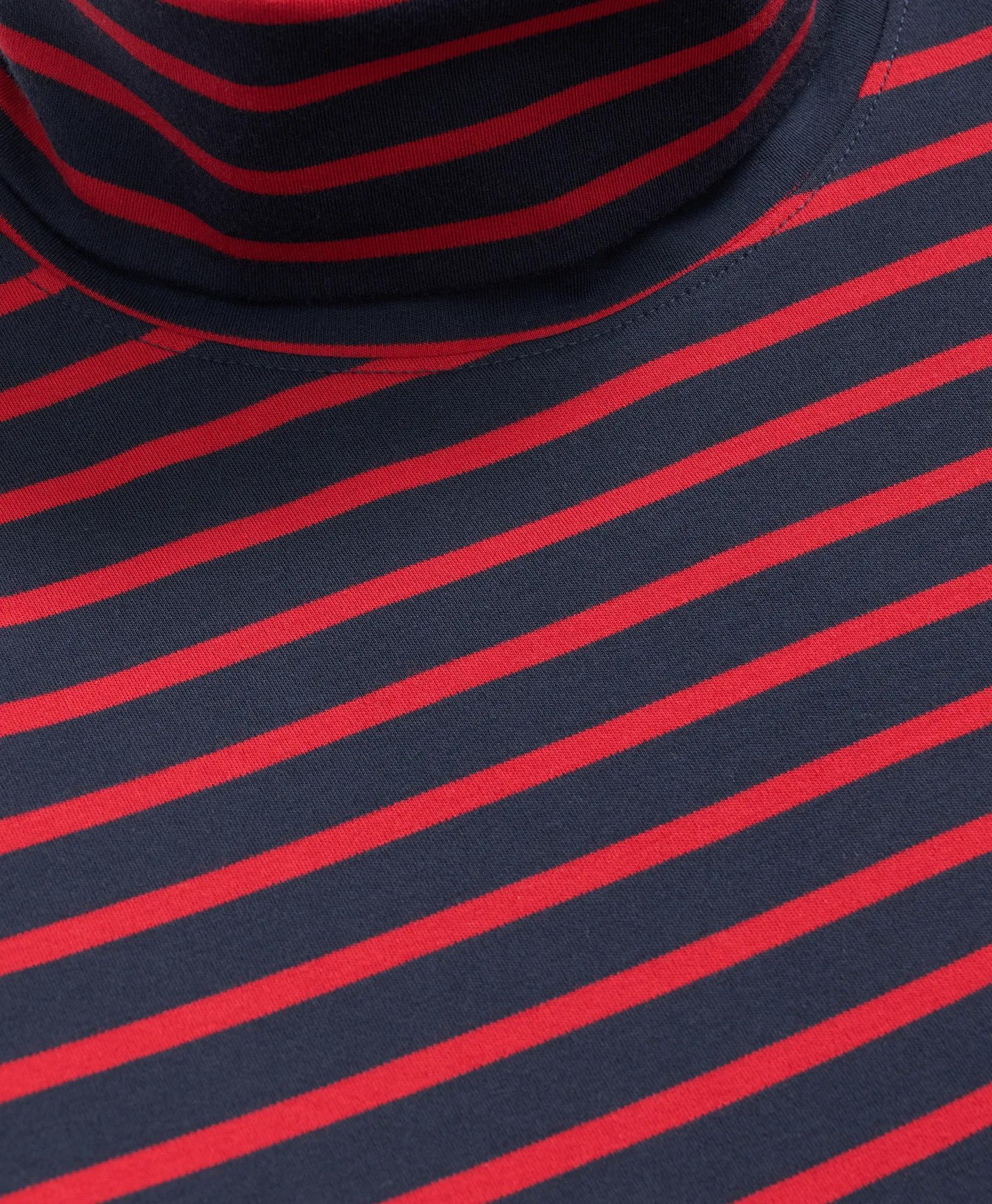 Cotton Blend Striped Turtleneck, image 2