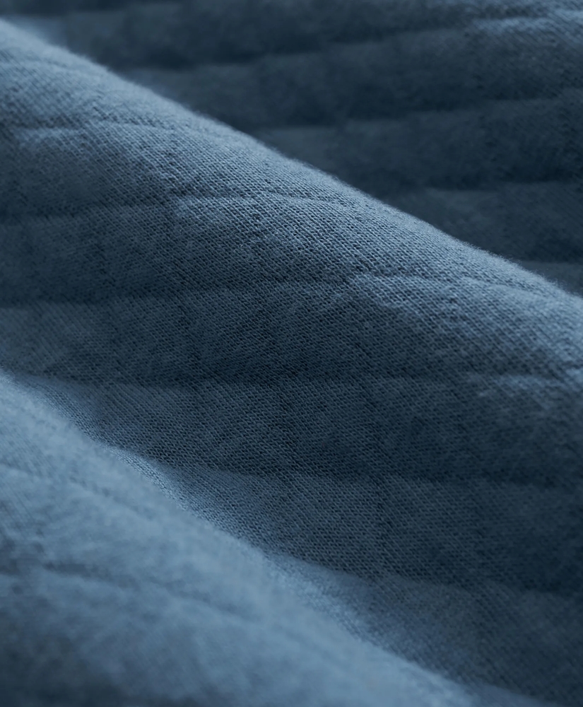 Diamond-Quilted Quarter-Zip in Cotton Blend, image 3