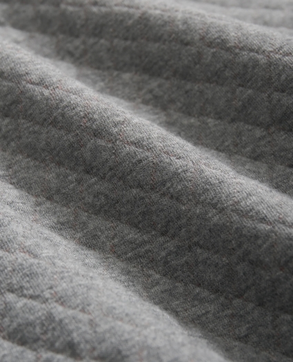 Diamond-Quilted Half-Zip in Cotton Blend, image 3