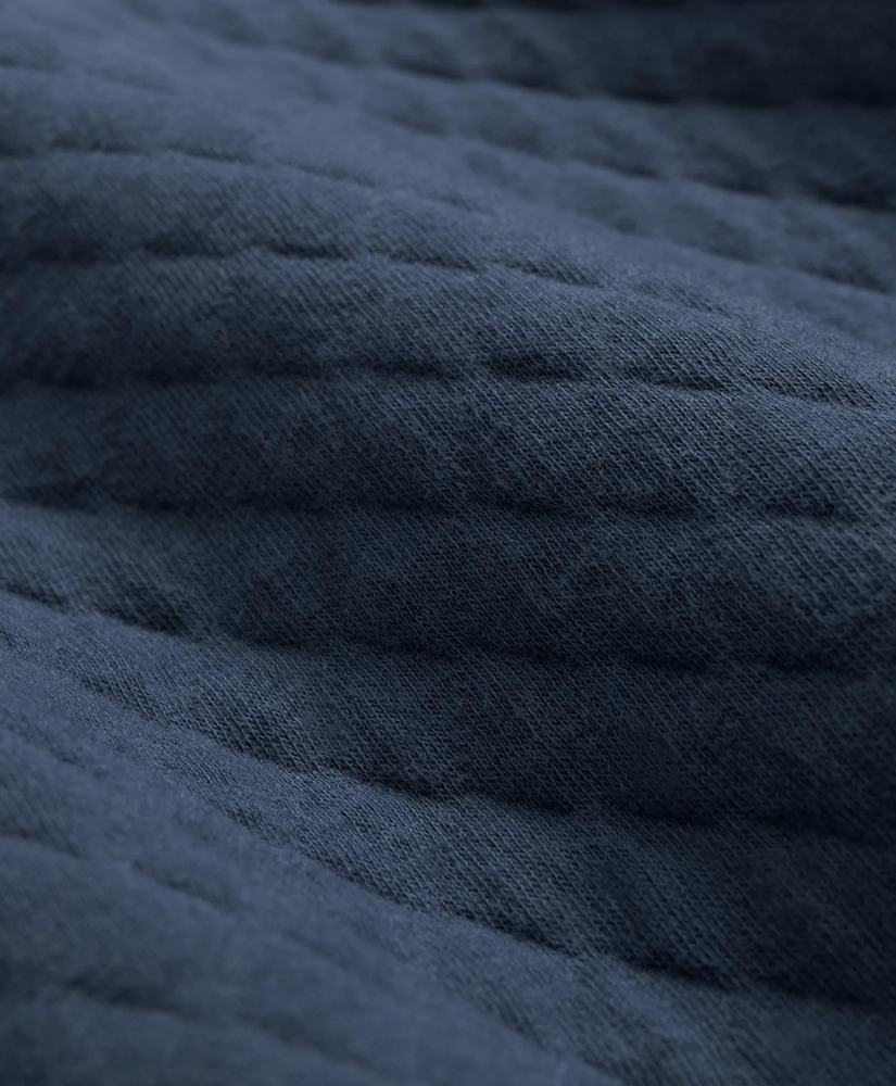 Diamond-Quilted Quarter-Zip in Cotton Blend, image 3