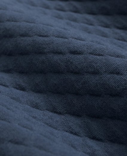 Diamond-Quilted Quarter-Zip in Cotton Blend, image 3