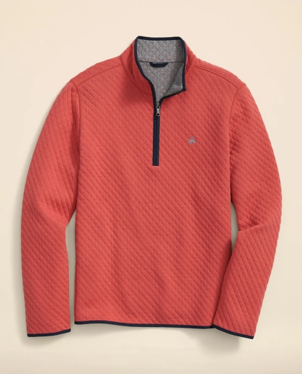 Diamond-Quilted Quarter-Zip in Cotton Blend, image 1
