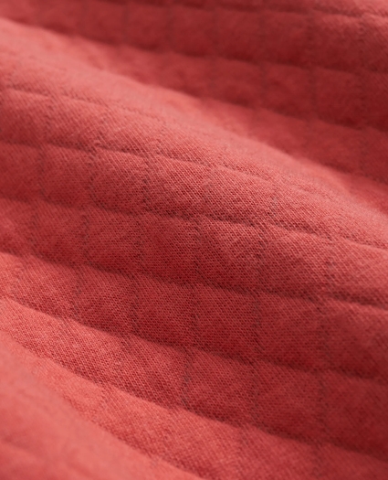 Diamond-Quilted Quarter-Zip in Cotton Blend, image 3