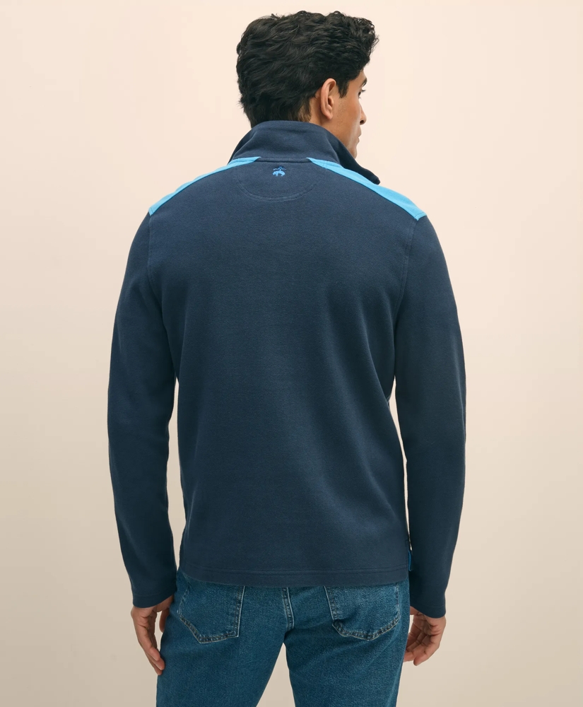 Double Faced Cotton Blend Pique Half-Zip, image 4