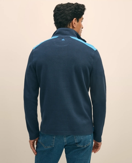 Double Faced Cotton Blend Pique Half-Zip, image 4