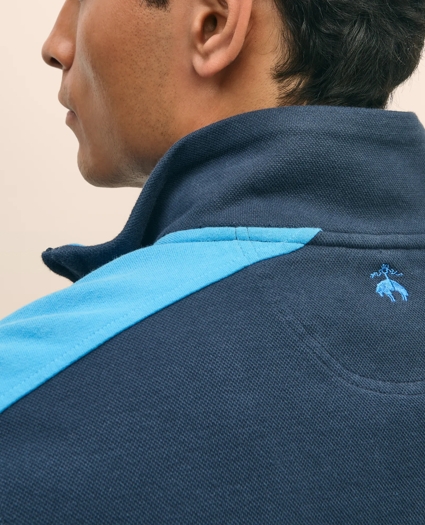 Double Faced Cotton Blend Pique Half-Zip, image 5